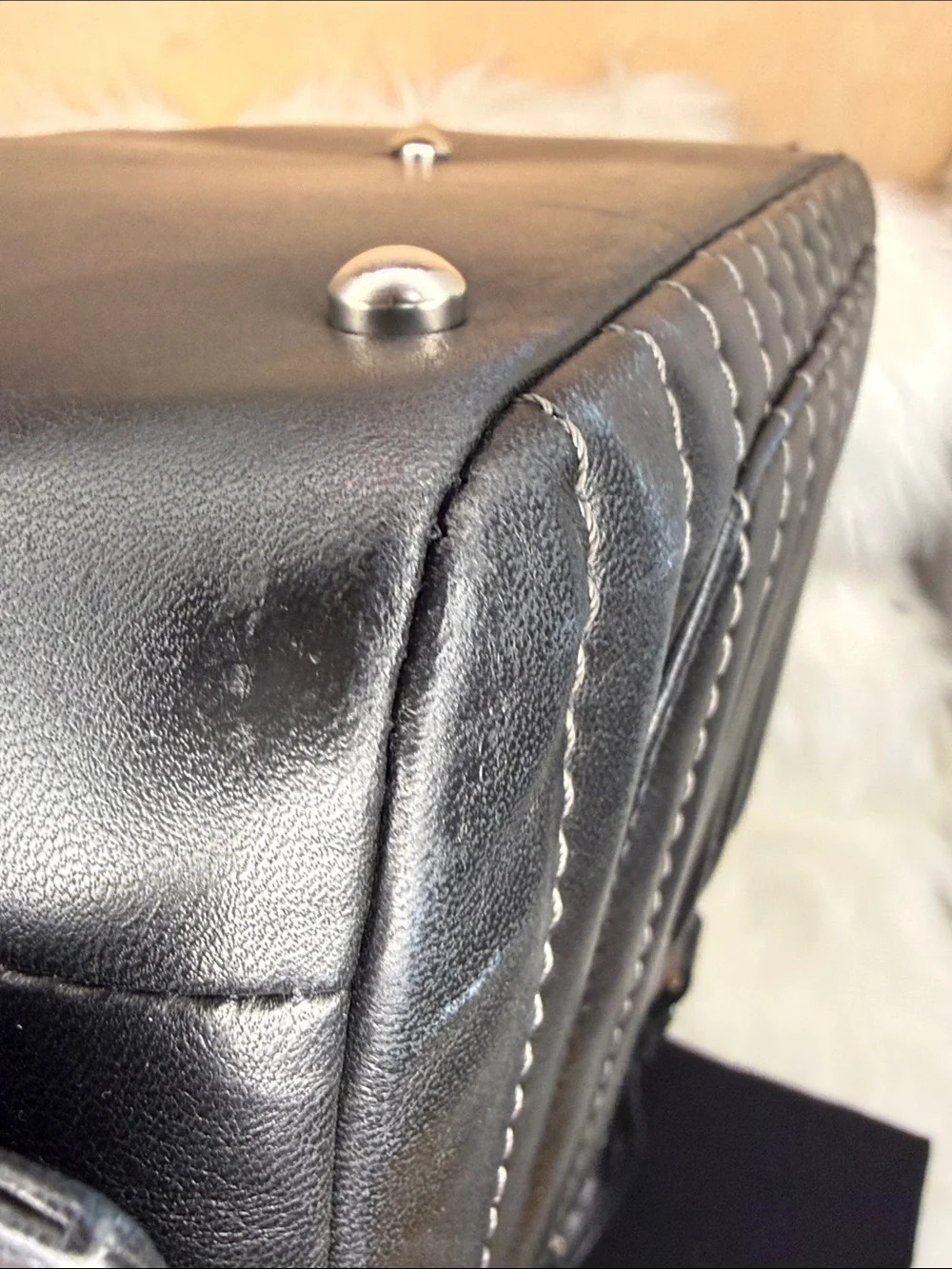 CHANEL Black Quilted Leather Top-Handle Bag